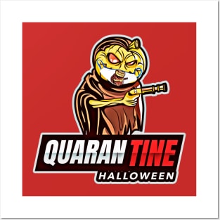 Quarantine Halloween (Pumpkin gun & mask) Posters and Art